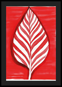 Un motivo a foglia audace in contrasto rosso crea energia vibrante-4