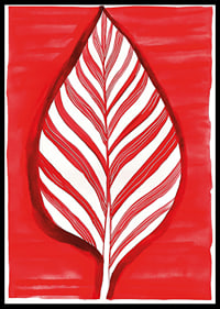 A bold leaf motif in red contrast creates vibrant energy-6