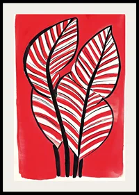 Zebra leaf design against a bold red background adds energy and contrast-2