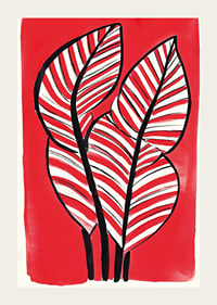 Zebra leaf design against a bold red background adds energy and contrast-3