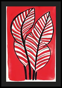 Zebra leaf design against a bold red background adds energy and contrast-4