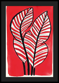 Designul cu frunze de zebră pe un fundal roșu îndrăzneț adaugă energie și contrast-4