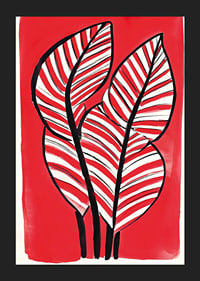 Zebra leaf design against a bold red background adds energy and contrast-5