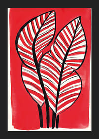 Designul cu frunze de zebră pe un fundal roșu îndrăzneț adaugă energie și contrast-5