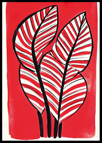 Zebra leaf design against a bold red background adds energy and contrast-6