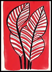Zebra leaf design against a bold red background adds energy and contrast-6