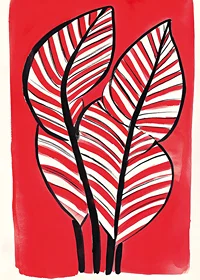 Zebra leaf design against a bold red background adds energy and contrast-7