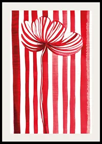 A vibrant flower in red and white spreads joy with its graphic expression-2