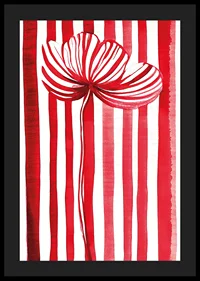 A vibrant flower in red and white spreads joy with its graphic expression-4