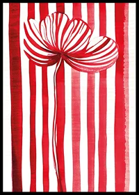 A vibrant flower in red and white spreads joy with its graphic expression-6
