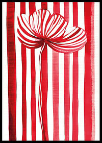 A vibrant flower in red and white spreads joy with its graphic expression-2