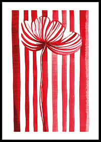 A vibrant flower in red and white spreads joy with its graphic expression-0