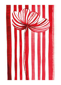 A vibrant flower in red and white spreads joy with its graphic expression-1