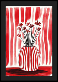 Výrazné červeno-biele pruhy oživia štylizované kvety v elegantnej váze-4