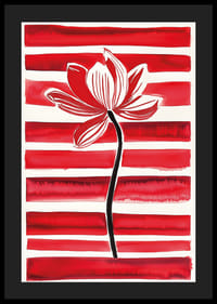 A stylish lotus flower floats against dynamic red stripes-4