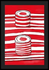 Vibrant red lines and silhouettes of scrolls create a powerful, artistic expression-4