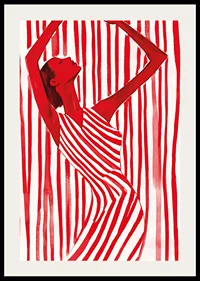 Stylish and powerful, dancing in stripes of red energy-2