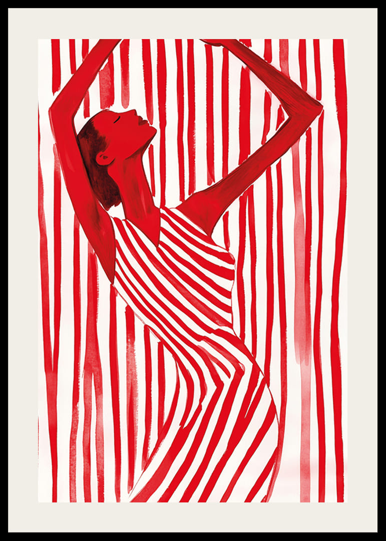 Elegante e poderoso, dançando em listras de energia vermelha-12