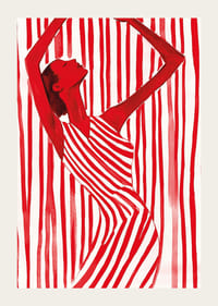 Elegante e poderoso, dançando em listras de energia vermelha-3