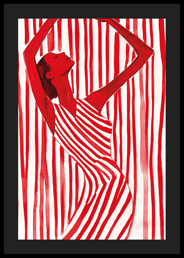 Elegante e poderoso, dançando em listras de energia vermelha-12