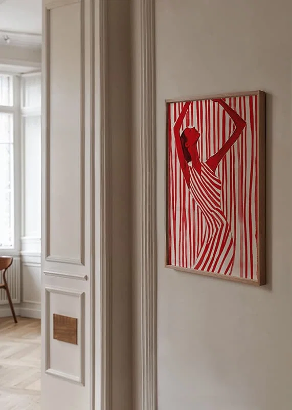 Stylish and powerful, dancing in stripes of red energy-12
