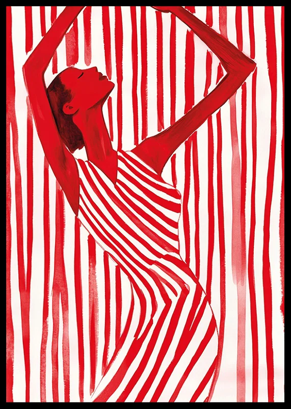 Stylish and powerful, dancing in stripes of red energy-12