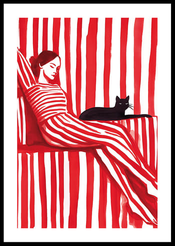 Plagát Red Stripes & Whiskers