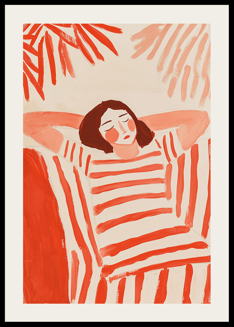 Uvoľnená rovnováha v červenej a bielej farbe radosti-12