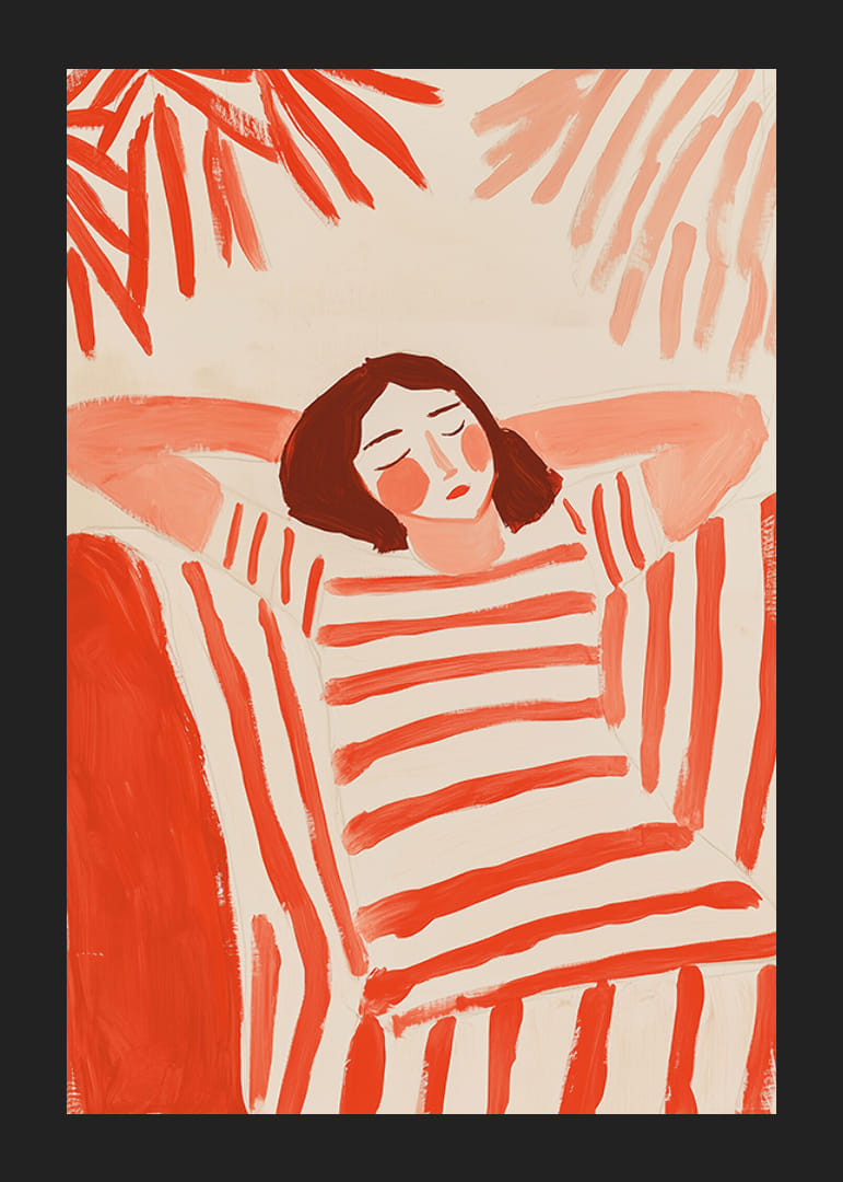 Uvoľnená rovnováha v červenej a bielej farbe radosti-12