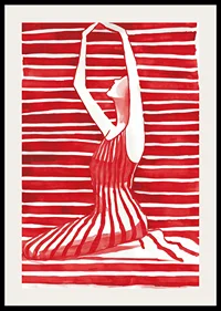 The silhouette in red and white elegantly captures longing and harmony-2