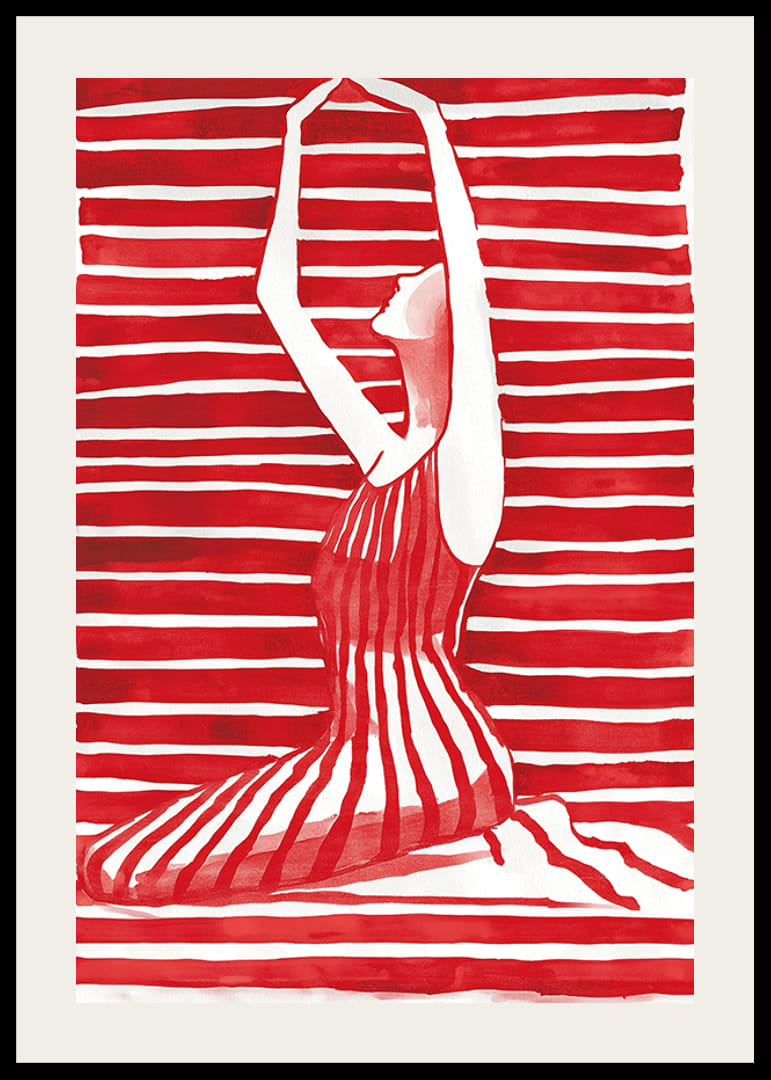 La silhouette in rosso e bianco cattura elegantemente desiderio e armonia-12