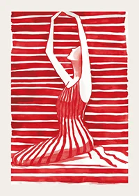 The silhouette in red and white elegantly captures longing and harmony-3