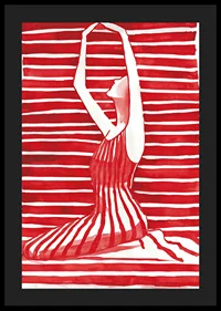 The silhouette in red and white elegantly captures longing and harmony-4