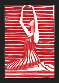 The silhouette in red and white elegantly captures longing and harmony-5