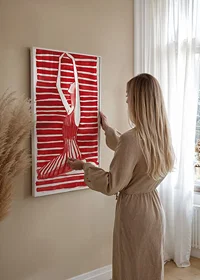 The silhouette in red and white elegantly captures longing and harmony-8