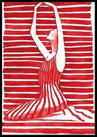 The silhouette in red and white elegantly captures longing and harmony-6