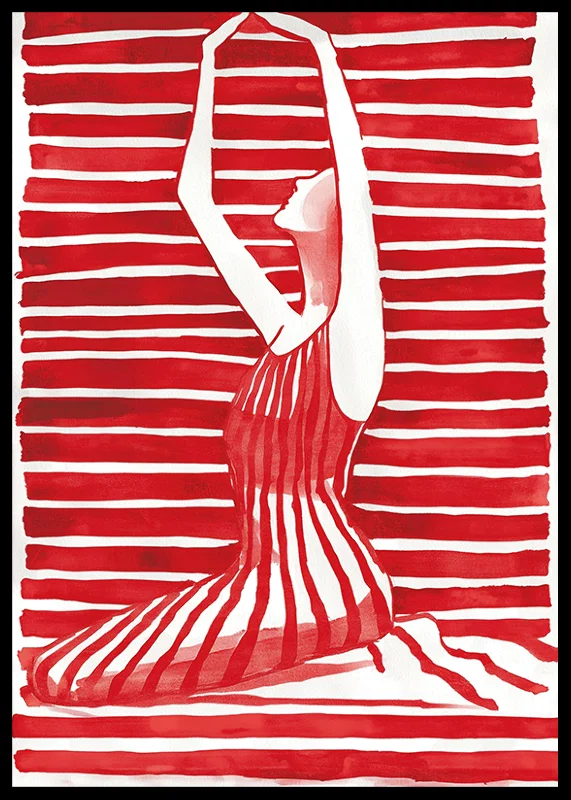 The silhouette in red and white elegantly captures longing and harmony-12