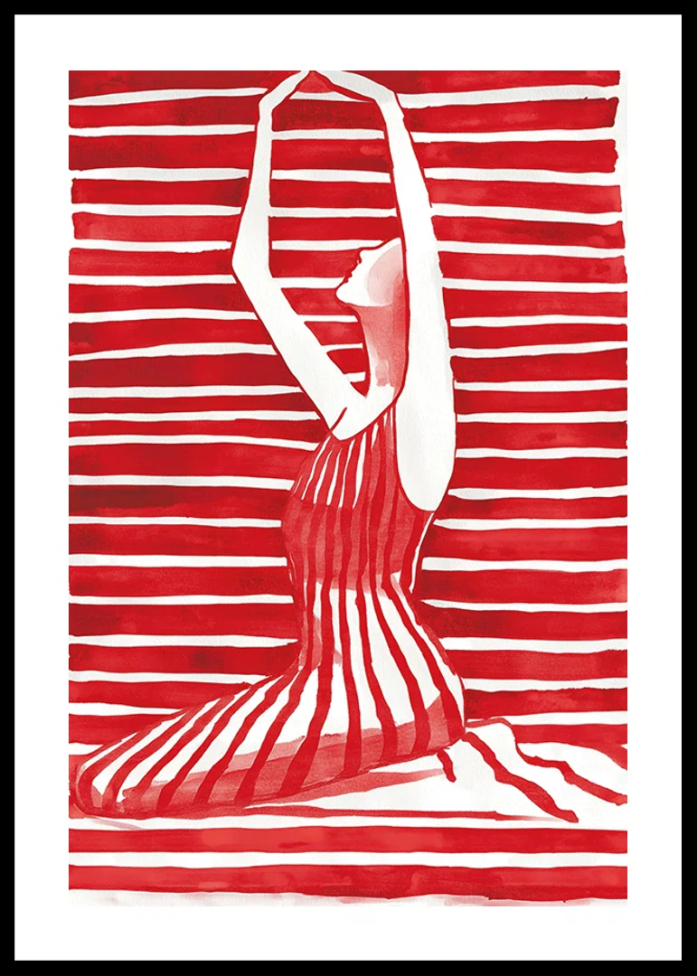 The silhouette in red and white elegantly captures longing and harmony-12