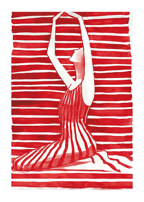 Plagát Striped Yoga Elegance