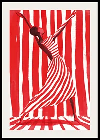 Dancing freedom in dynamic stripes of red and white-2