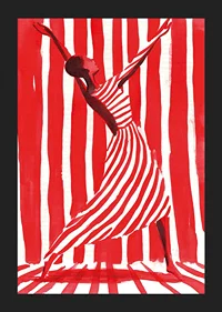 Dancing freedom in dynamic stripes of red and white-5