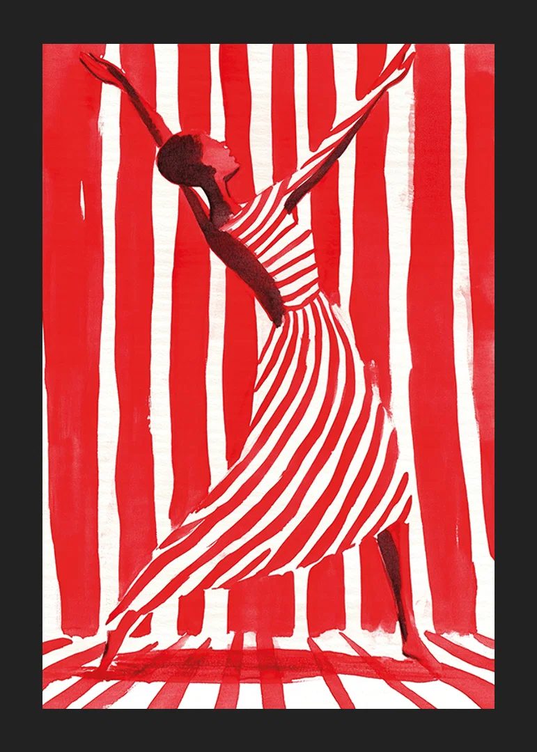 Dancing freedom in dynamic stripes of red and white-12
