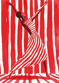 Dancing freedom in dynamic stripes of red and white-7
