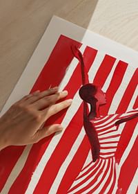 Dancing freedom in dynamic stripes of red and white-5
