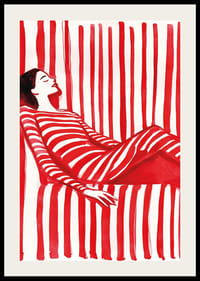 Avslappet eleganse i rødt og hvitt skaper en dristig og harmonisk følelse-2