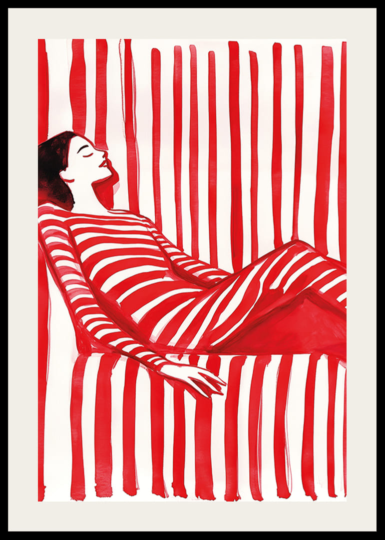 Avslappet eleganse i rødt og hvitt skaper en dristig og harmonisk følelse-12