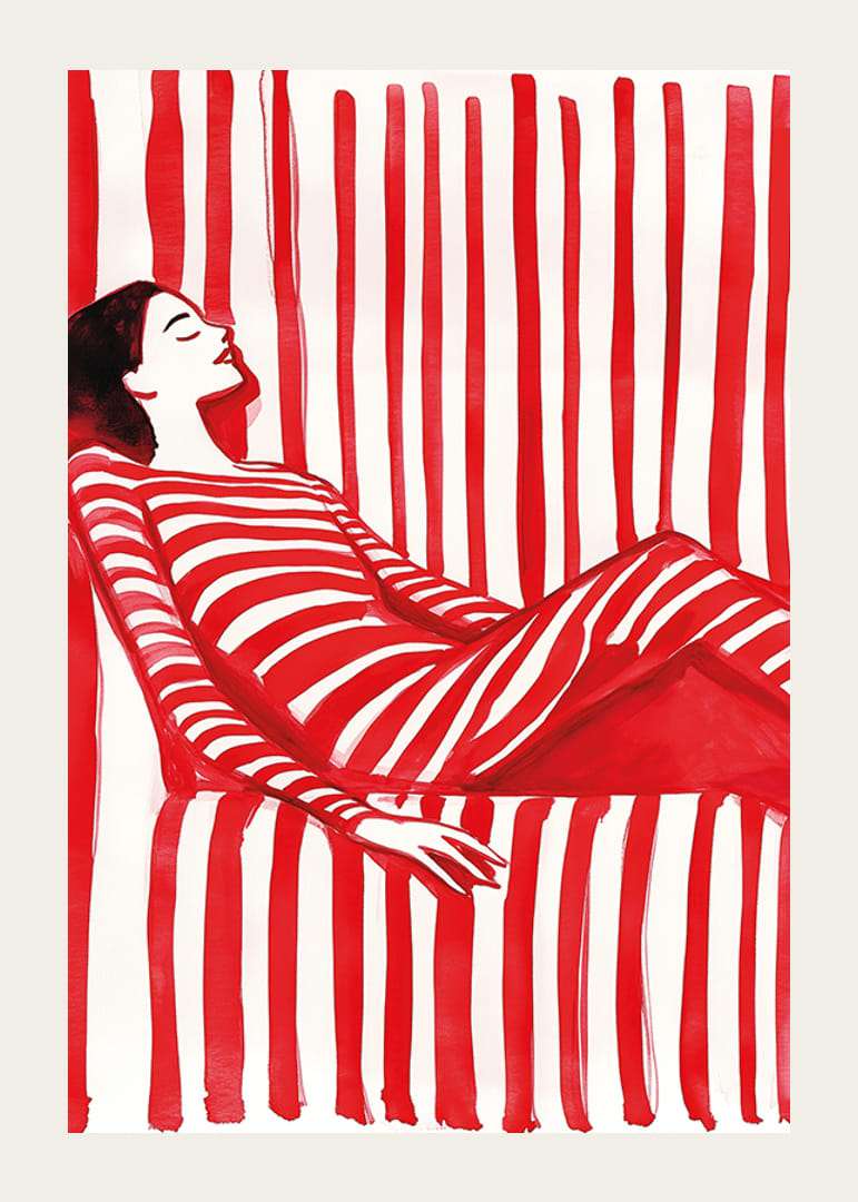 Avslappet eleganse i rødt og hvitt skaper en dristig og harmonisk følelse-12