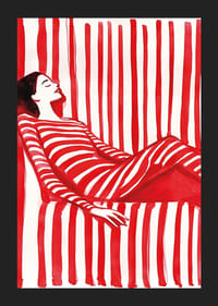 Avslappet eleganse i rødt og hvitt skaper en dristig og harmonisk følelse-5