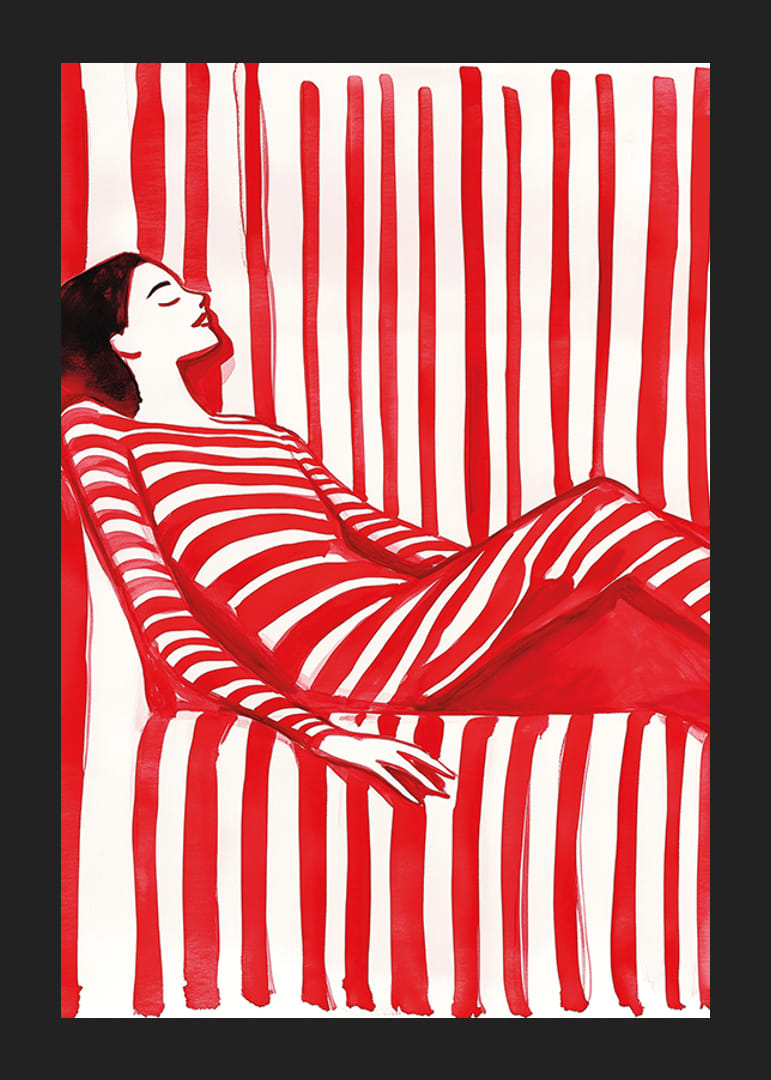 Avslappet eleganse i rødt og hvitt skaper en dristig og harmonisk følelse-12