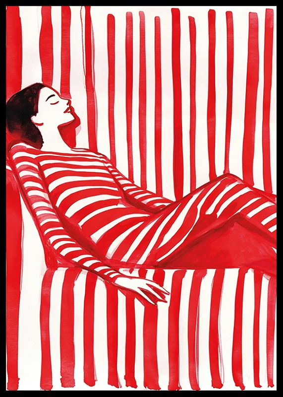 Avslappnad elegans i rött och vitt skapar en djärv och harmonisk känsla-12